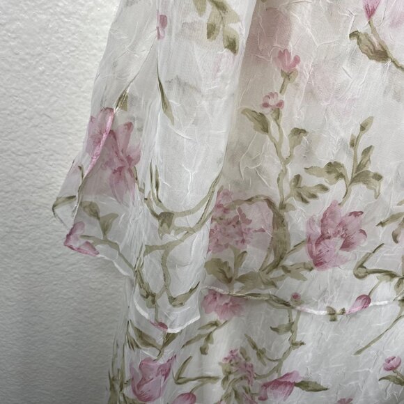 Ursula of Switzerland Dress White 18W Sleeveless Maxi Flora Romantic MOTB Whimsy - Picture 9 of 14